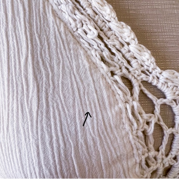 AMERICAN EAGLE Cream Crochet Bohemian Romper - Picture 14 of 16